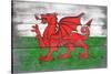 Wales Country Flag - Barnwood Painting-Lantern Press-Stretched Canvas