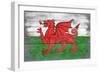 Wales Country Flag - Barnwood Painting-Lantern Press-Framed Art Print