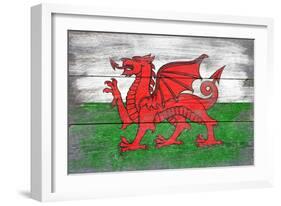 Wales Country Flag - Barnwood Painting-Lantern Press-Framed Art Print