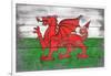 Wales Country Flag - Barnwood Painting-Lantern Press-Framed Art Print