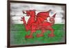 Wales Country Flag - Barnwood Painting-Lantern Press-Framed Art Print