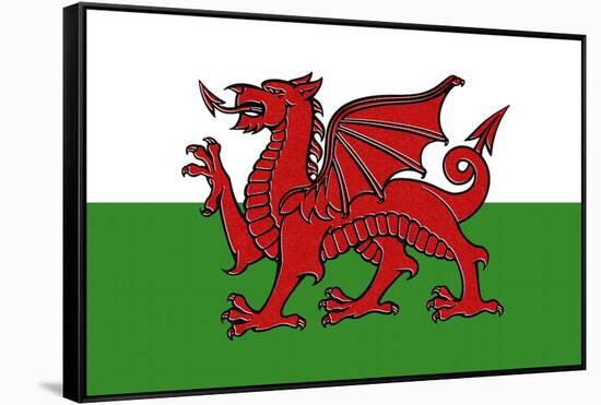 Wales Country Flag - Letterpress-Lantern Press-Framed Stretched Canvas