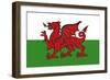 Wales Country Flag - Letterpress-Lantern Press-Framed Art Print