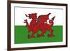 Wales Country Flag - Letterpress-Lantern Press-Framed Art Print