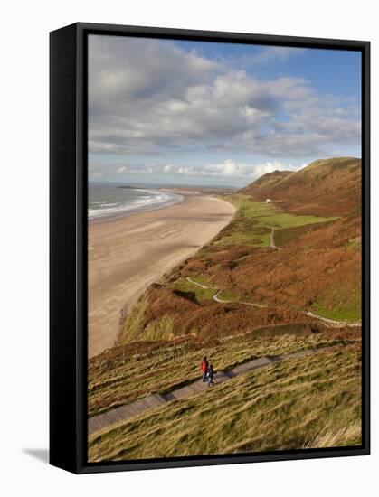 Wales, Glamorgan, Gower Peninsula, Rhossilli Bay, UK-Gavin Hellier-Framed Stretched Canvas