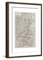 Wales Old Map. Created By Erhard And Duguay-Trouin, Published On Le Tour Du Monde, Paris, 1867-marzolino-Framed Art Print