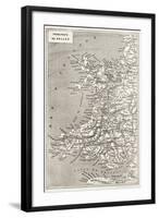 Wales Old Map. Created By Erhard And Duguay-Trouin, Published On Le Tour Du Monde, Paris, 1867-marzolino-Framed Art Print