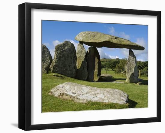 Wales, Pembrokeshire, the Site of the Ancient Neolithic Dolmen at Pentre Ifan, Wales's Most Famous -John Warburton-lee-Framed Photographic Print