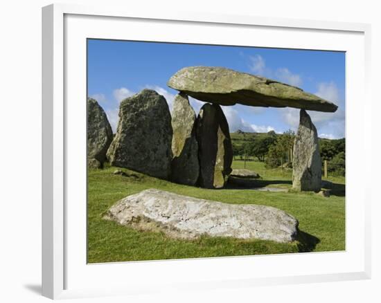 Wales, Pembrokeshire, the Site of the Ancient Neolithic Dolmen at Pentre Ifan, Wales's Most Famous -John Warburton-lee-Framed Photographic Print