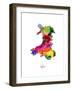 Wales Watercolor Map-Michael Tompsett-Framed Art Print