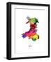 Wales Watercolor Map-Michael Tompsett-Framed Art Print