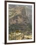 Walia Ibex and Gelada Baboon, Simen National Park, Northern Ethiopia-Janis Miglavs-Framed Photographic Print