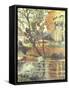 Walk by the River on an Autumn Day-Eugene Chigot-Framed Stretched Canvas