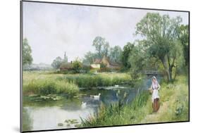Walk by the River-Ernest Walbourn-Mounted Giclee Print