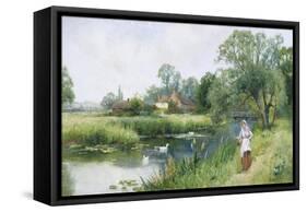 Walk by the River-Ernest Walbourn-Framed Stretched Canvas