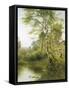 Walk Down by the River-Ernest Parton-Framed Stretched Canvas