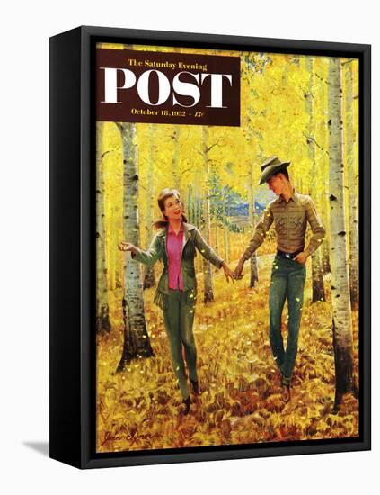 "Walk in the Forest" Saturday Evening Post Cover, October 18, 1952-John Clymer-Framed Stretched Canvas