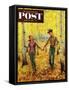 "Walk in the Forest" Saturday Evening Post Cover, October 18, 1952-John Clymer-Framed Stretched Canvas