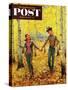 "Walk in the Forest" Saturday Evening Post Cover, October 18, 1952-John Clymer-Stretched Canvas