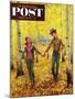 "Walk in the Forest" Saturday Evening Post Cover, October 18, 1952-John Clymer-Mounted Giclee Print
