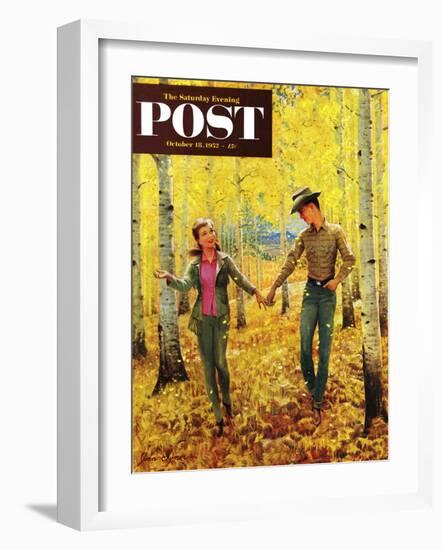 "Walk in the Forest" Saturday Evening Post Cover, October 18, 1952-John Clymer-Framed Giclee Print