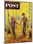 "Walk in the Forest" Saturday Evening Post Cover, October 18, 1952-John Clymer-Mounted Giclee Print