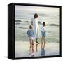 Walk on Beach-Mark Van Crombrugge-Framed Stretched Canvas