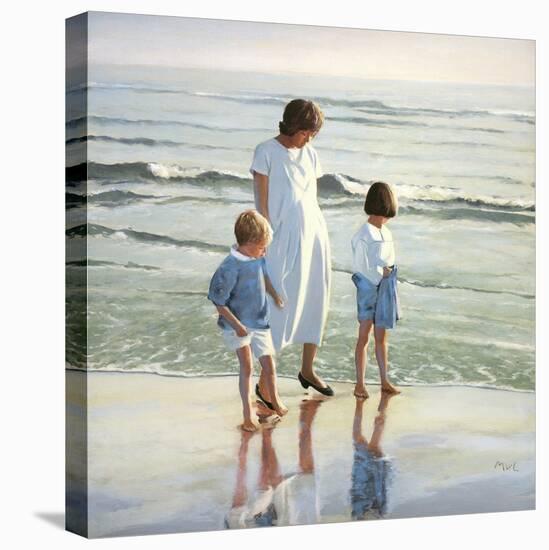 Walk on Beach-Mark Van Crombrugge-Stretched Canvas