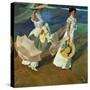 Walk on the Beach, 1909-Joaqu?n Sorolla y Bastida-Stretched Canvas