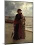 Walk on the beach, Rugen-Hans Gude-Mounted Giclee Print