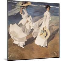 Walk on the Beach-Joaquín Sorolla y Bastida-Mounted Art Print