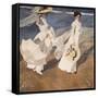 Walk on the Beach-Joaquín Sorolla y Bastida-Framed Stretched Canvas