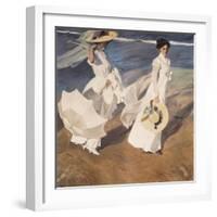 Walk on the Beach-Joaquín Sorolla y Bastida-Framed Art Print