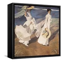 Walk on the Beach-Joaquín Sorolla y Bastida-Framed Stretched Canvas