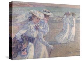 Walk on the Beach-Théo van Rysselberghe-Stretched Canvas
