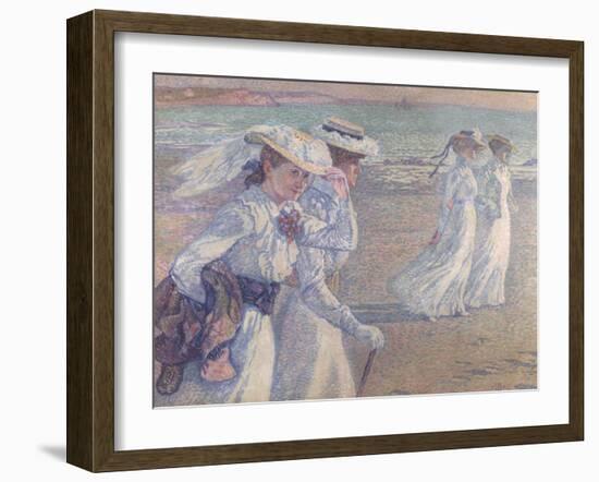 Walk on the Beach-Théo van Rysselberghe-Framed Giclee Print