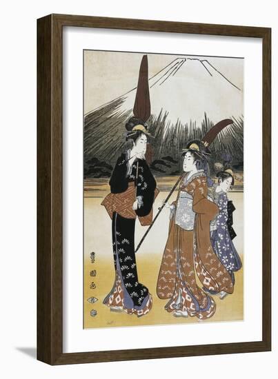 Walk Towards Mount Fuji-null-Framed Giclee Print