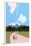 Walk with dog and airplane cloud-Hiroyuki Izutsu-Framed Giclee Print