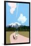 Walk with dog and airplane cloud-Hiroyuki Izutsu-Framed Giclee Print