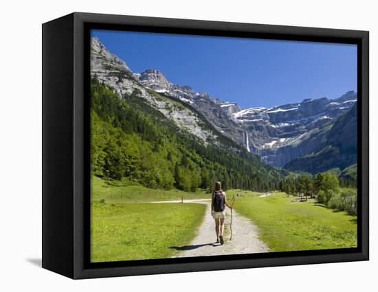 Walker, Cirque De Gavarnie, Pyrenees National Park, Hautes-Pyrenees, Midi-Pyrenees, France-Doug Pearson-Framed Stretched Canvas