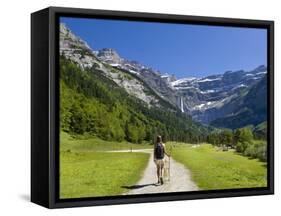 Walker, Cirque De Gavarnie, Pyrenees National Park, Hautes-Pyrenees, Midi-Pyrenees, France-Doug Pearson-Framed Stretched Canvas