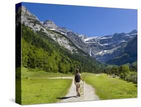 Walker, Cirque De Gavarnie, Pyrenees National Park, Hautes-Pyrenees, Midi-Pyrenees, France-Doug Pearson-Stretched Canvas