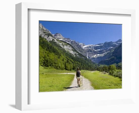 Walker, Cirque De Gavarnie, Pyrenees National Park, Hautes-Pyrenees, Midi-Pyrenees, France-Doug Pearson-Framed Photographic Print