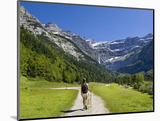 Walker, Cirque De Gavarnie, Pyrenees National Park, Hautes-Pyrenees, Midi-Pyrenees, France-Doug Pearson-Mounted Photographic Print