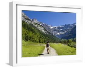 Walker, Cirque De Gavarnie, Pyrenees National Park, Hautes-Pyrenees, Midi-Pyrenees, France-Doug Pearson-Framed Photographic Print