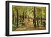 Walkers in the Tiergarten; Spazierganger Im Tiergarten, 1918-Max Liebermann-Framed Giclee Print