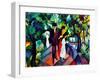 Walkers on the Bridge, 1912 (Oil on Canvas)-August Macke-Framed Giclee Print