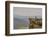 Walkers taking in the view on Hathersage Edge, Ladybower Reservoir below, Peak District National Pa-Tim Winter-Framed Photographic Print