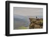 Walkers taking in the view on Hathersage Edge, Ladybower Reservoir below, Peak District National Pa-Tim Winter-Framed Photographic Print