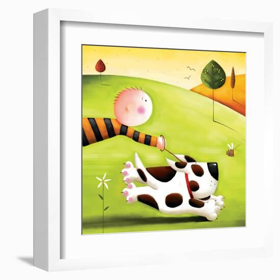 Walkies-Jo Parry-Framed Art Print